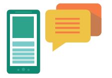 Phone with text bubbles next to it